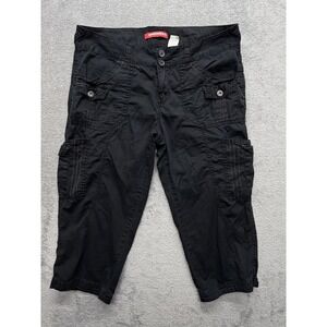 Unionbay Pants Women 11 Measured 33x19 Years Black Cargo Twill Relaxed Fit